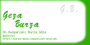 geza burza business card