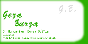 geza burza business card